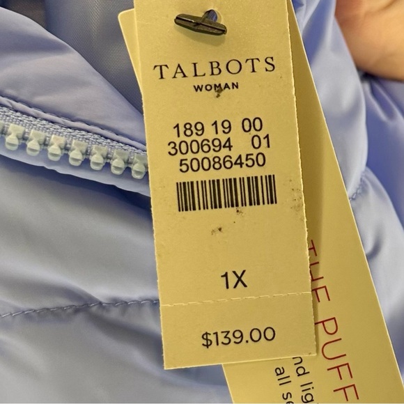 NWT Talbots Sky Blue Quilted Down Vest Plus Size 1X - Picture 9 of 14